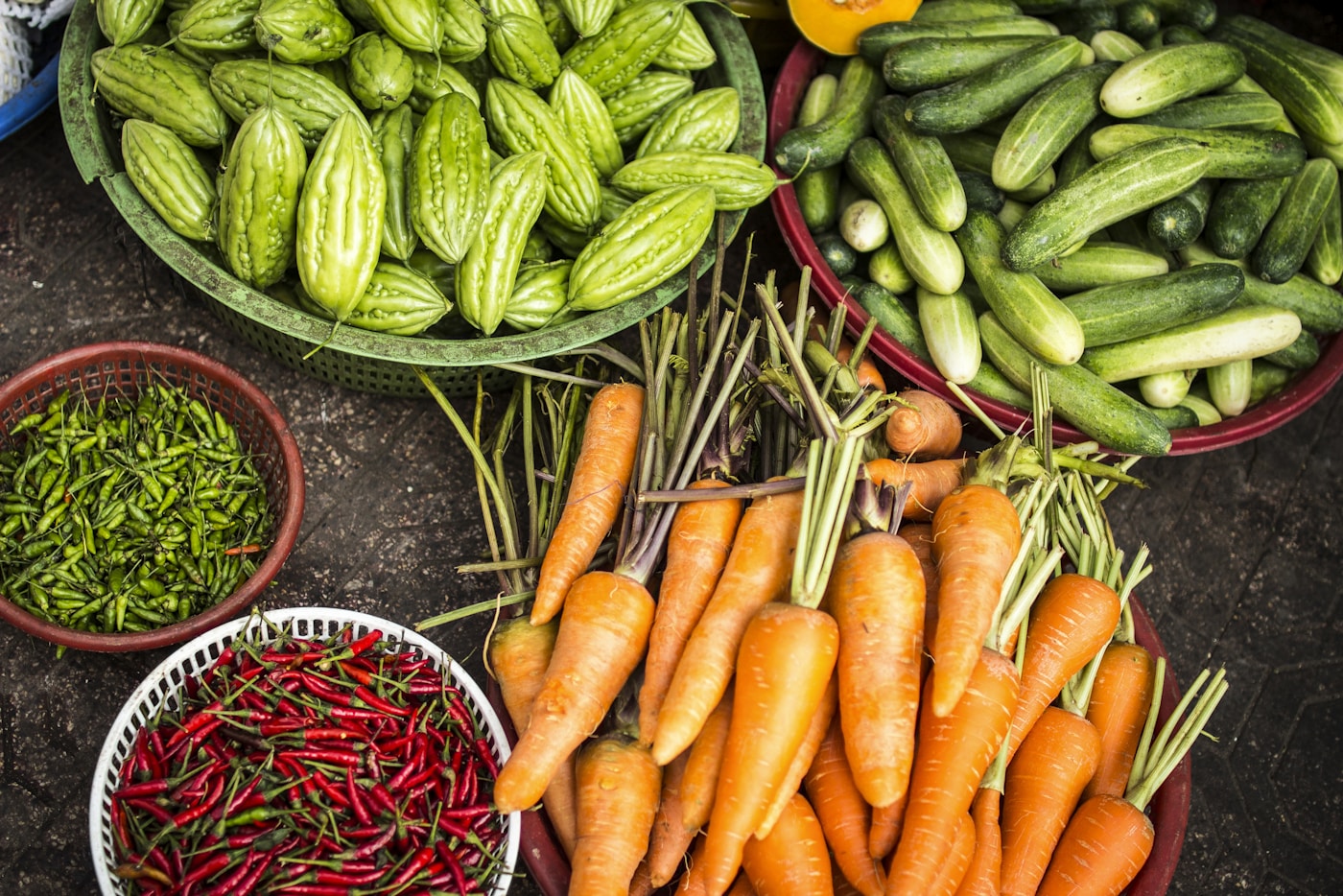 A colorful harvest of fresh vegetables